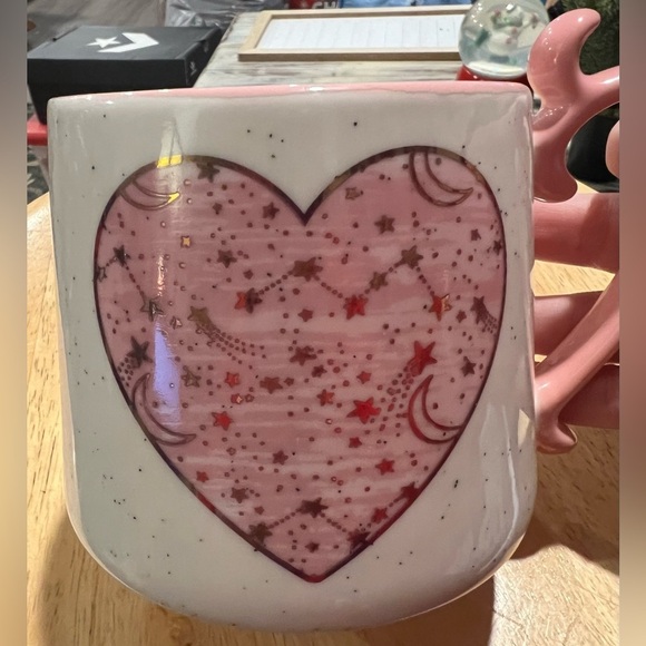 Sheffield Home Heart Moon Stars Astrology Coffee Mug Pink Inside - Picture 3 of 12